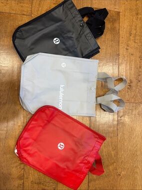 Lululemon Reusable Tote Trio Black, Red & 🔥Grey🔥- Rare Collector’s Set    NEW